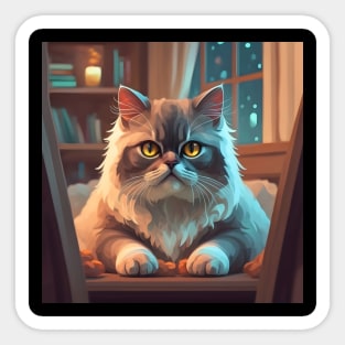 Cozy Persian cat Sticker